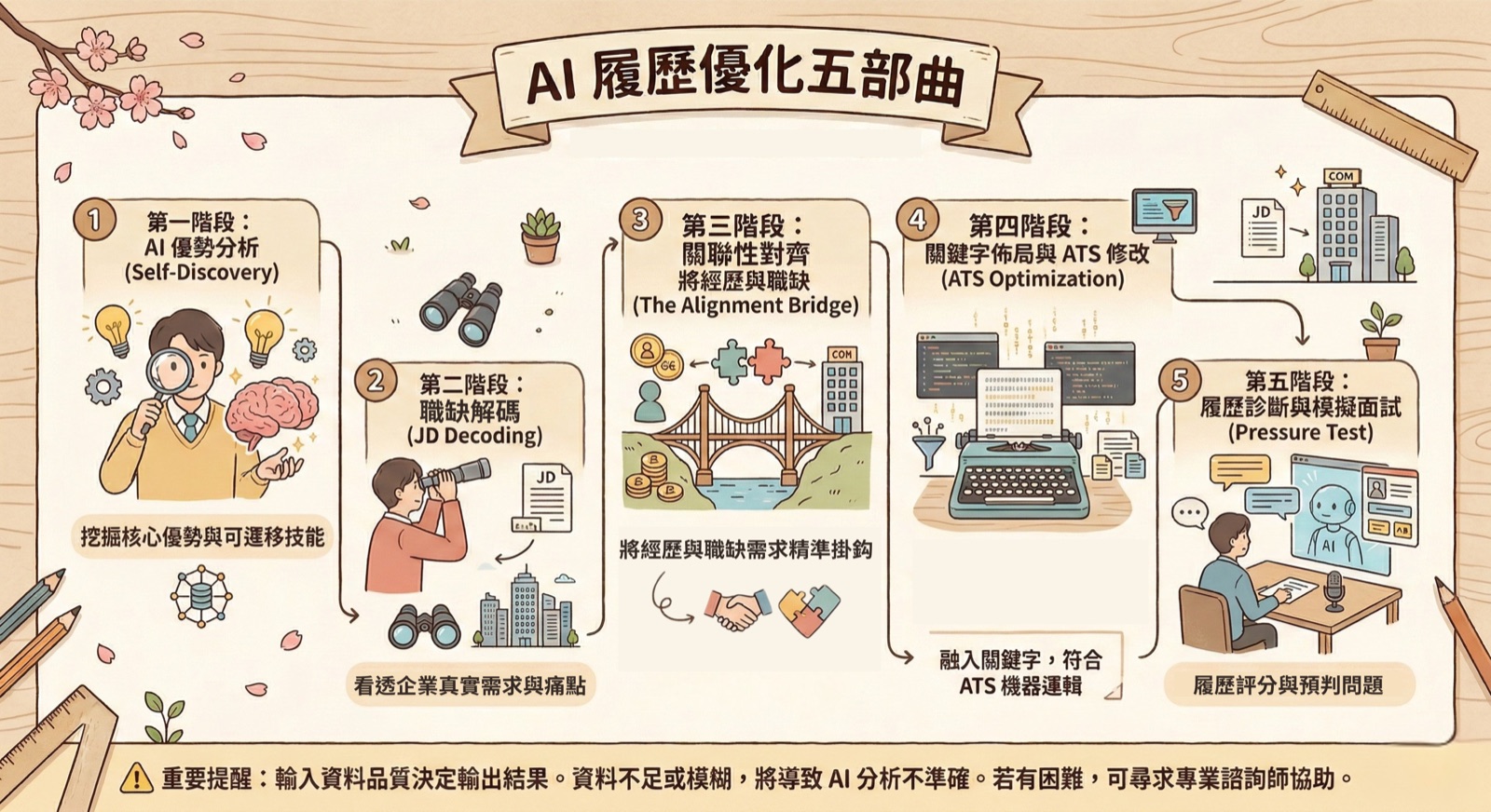 AI 輔助履歷優化五部曲
